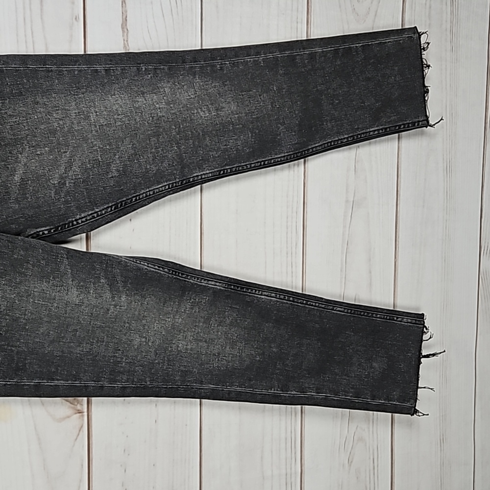 All Saints Rali Diamante High Rise Ankle Straight Leg Jeans In Washed Black View 5